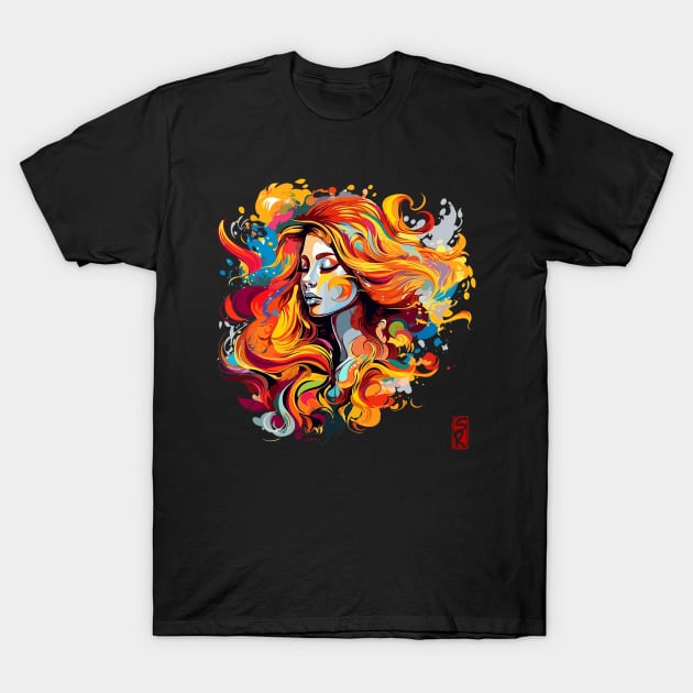 Colorful Woman T-Shirt by siriusreno